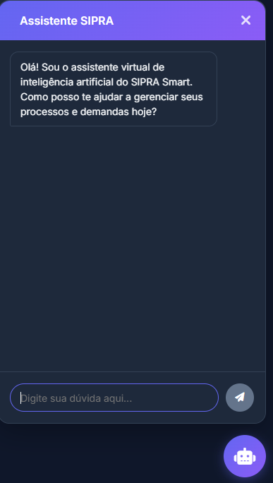 Chatbot do SIPRA Smart em vers&atilde;o compacta